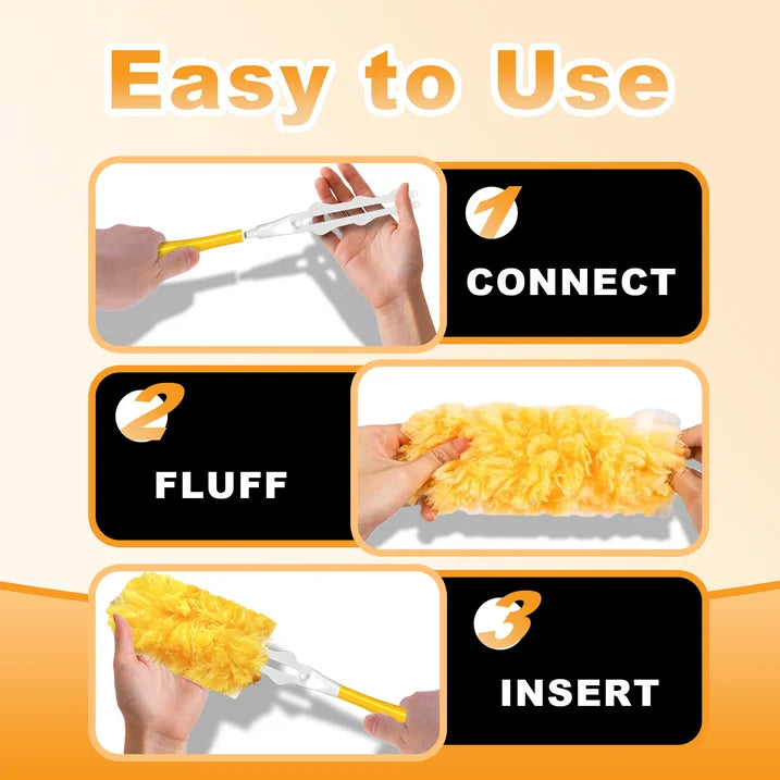 Duster Refills 360 for Swiffer 20 pcs 1 Handle Featuring 5x Powerful Dust Removal Disposable Feather Duster Multi Surface Refills Super Efficient Duster Kit Compatible with Swiffer Dusters