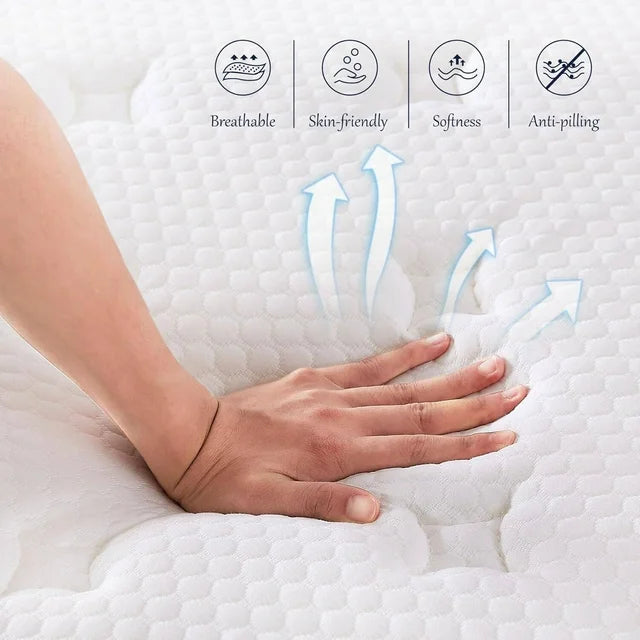 Vaobyk Queen Mattress, 12 inch Hybrid Queen Mattress in a Box, Memory Foam Mattress with Pocket Springs, Pressure Relief & Motion Isolation, CertiPUR-US Certified, Medium Firm