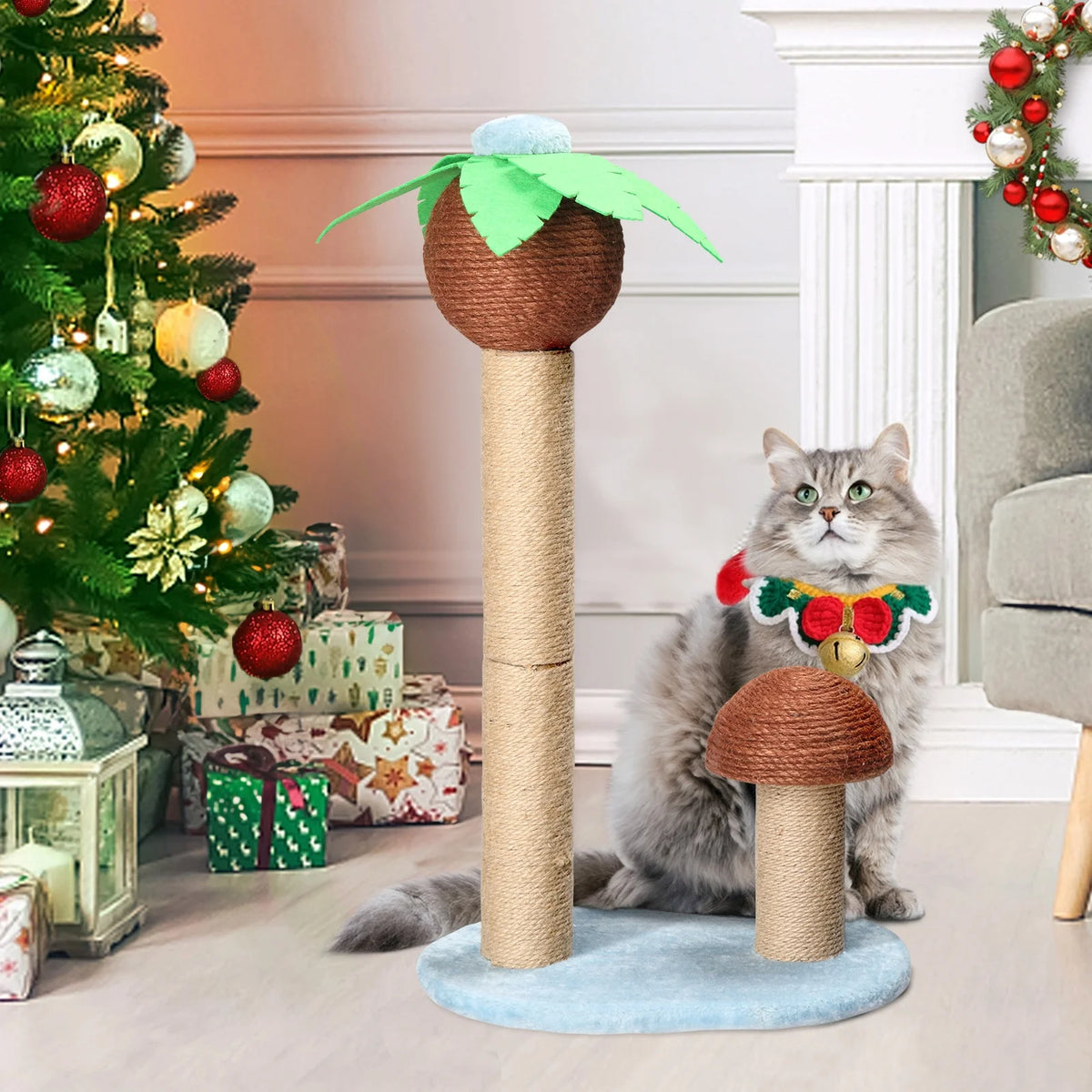 Zimtown 26in Cat Tree Cocoanut Tree for Indoor Cats with Scratching Posts Decoration