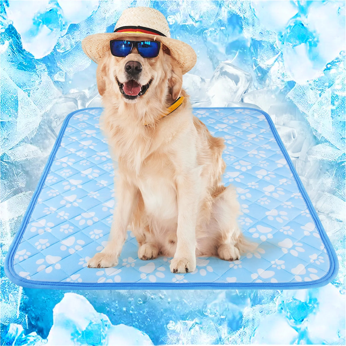 Aship Dog Cooling Mat, 44x 32 Extra Large Self-Cooling Mat for Dog Cat, Arc-Chill Cooling Fiber & Endothermic Color Changing Pet Cooling Pad for Hot Summer, Washable Non Toxic & Foldable