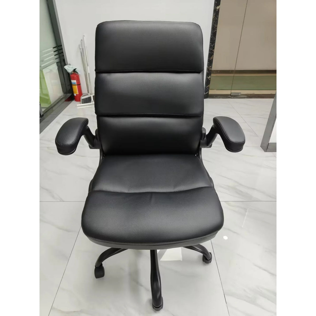 Faux Leather High Back Ergonomic Executive Chair, Big and Tall Office Chair-Black