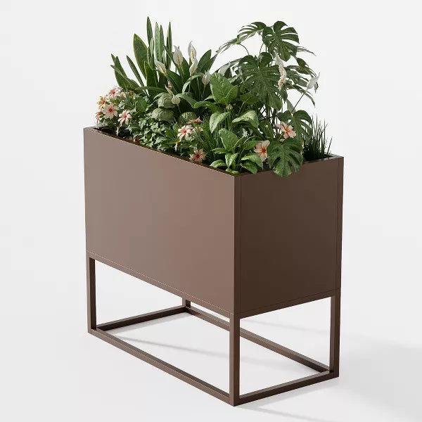 Wooakway Outdoor/Indoor/Decor Metal Elevated Raised Garden Bed Planter Box Planter Pots Cachepot Nursery Pot