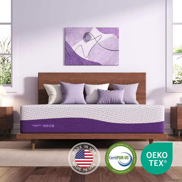 Sersper 12 inch Memory Foam Mattress for Adjustable Beds – Bamboo Charcoal & Spine Alignment Support