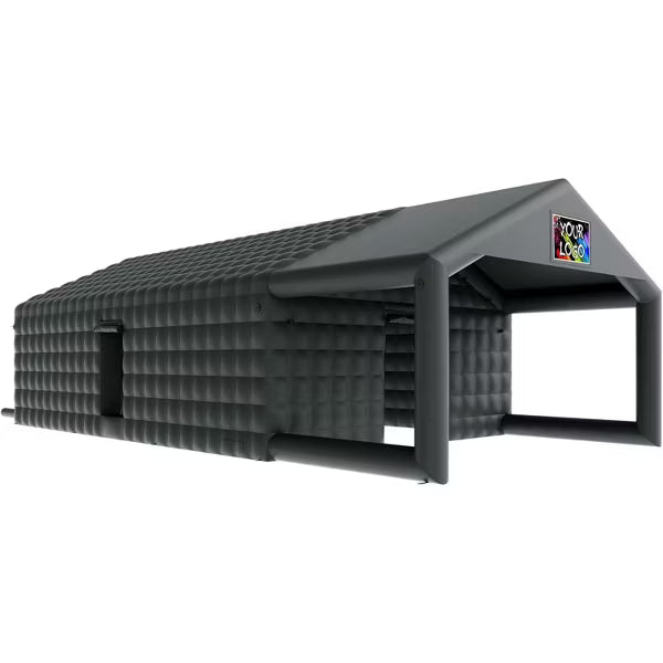 AMERLIFE Inflatable Nightclub Tent, Black Portable Gazebo with Dual Doors, Logo Panel