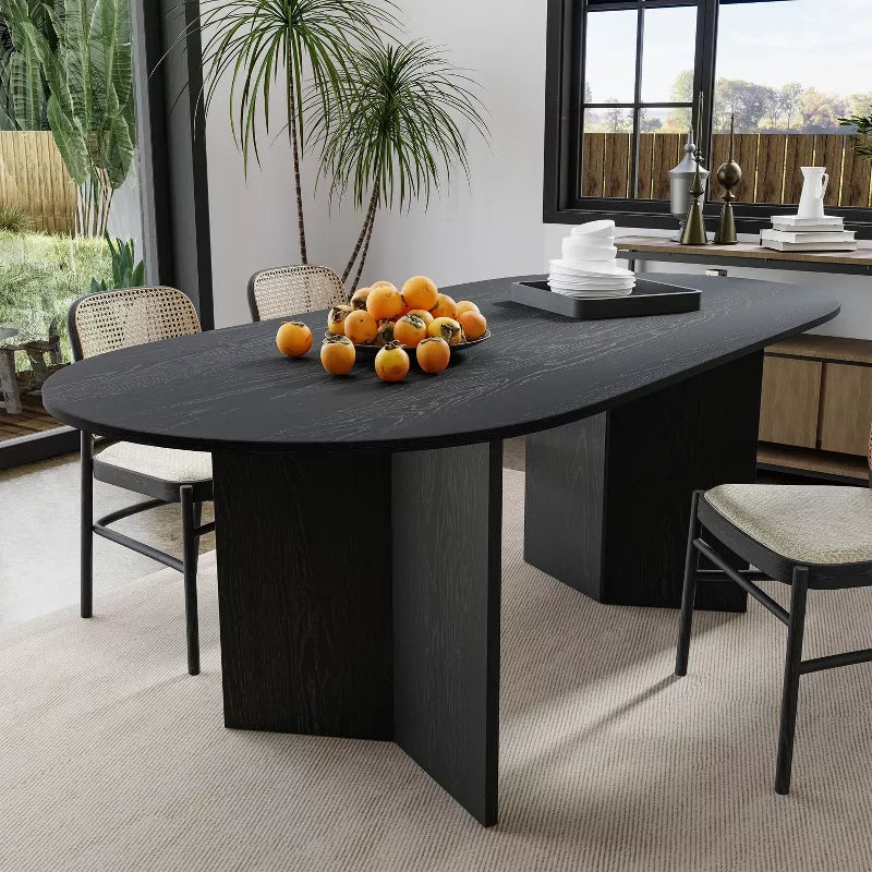 PexFix 67"x33.5" Soild Wood Dining Table Oval Kitchen Tables