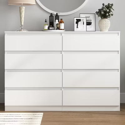 Resenkos Mid Century Modern 8 Drawer Dresser for Bedroom with Hidden Handle