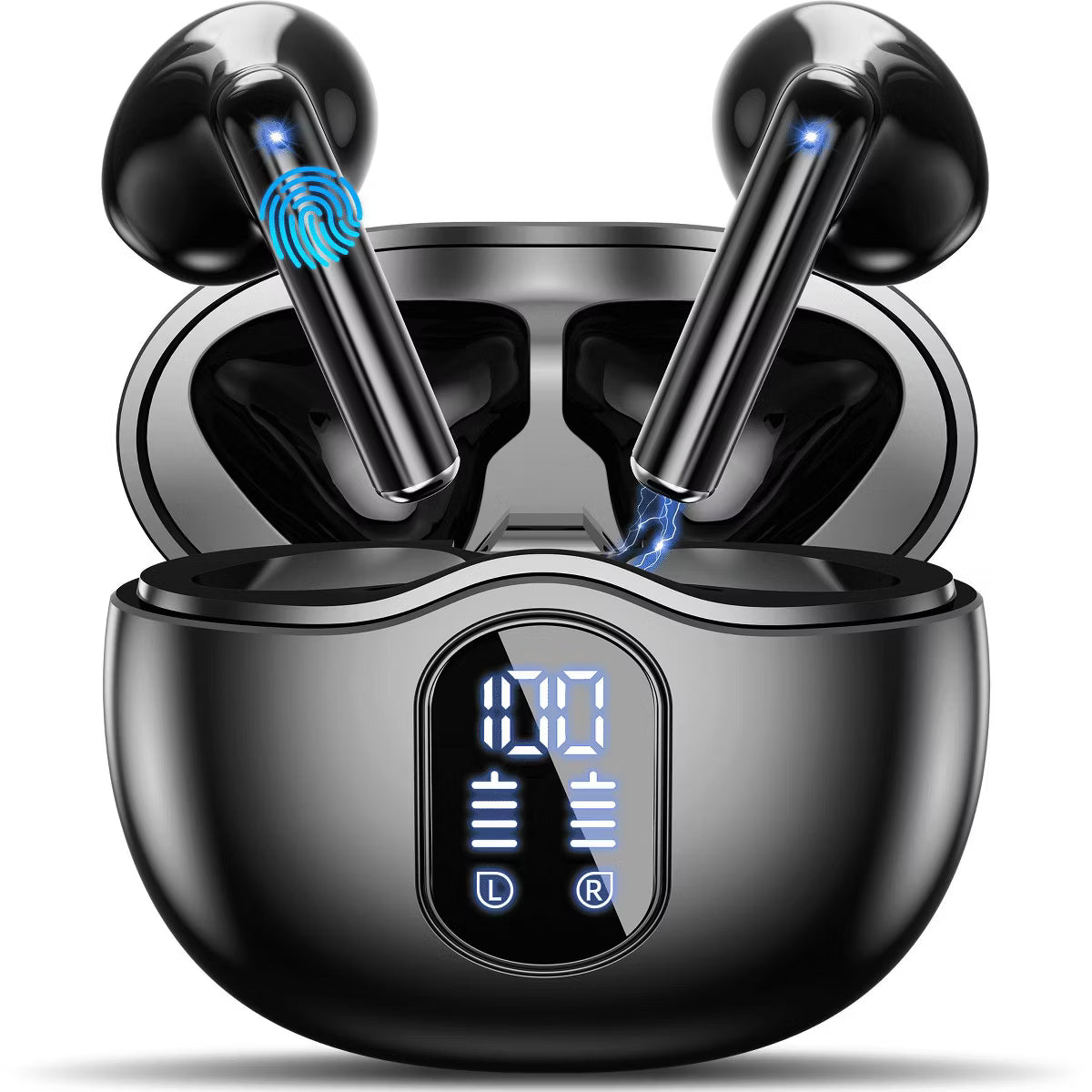 VEATOOL Wireless Earbuds, 2025 Bluetooth 5.3 Headphones Hi-Fi Stereo 3D Bass Ear Buds, 4 ENC Noise Cancelling Mic, 34Hrs USB-C in-Ear Earphones