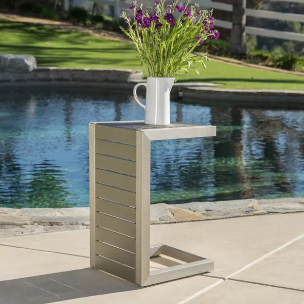 Wooakway Square Outdoor Side Table, Patio Coffee Table for Yard Garden