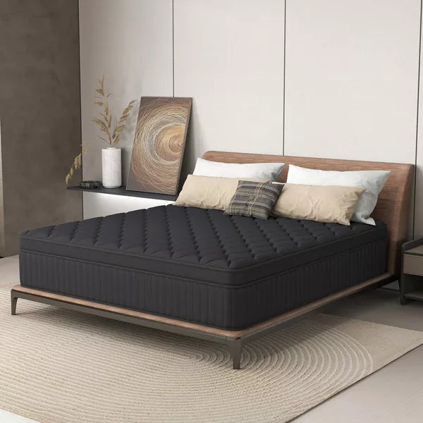 CHEVNI 12-14 Inch Mattress in a box Hybrid Spring Memory Foam Medium Firm Black