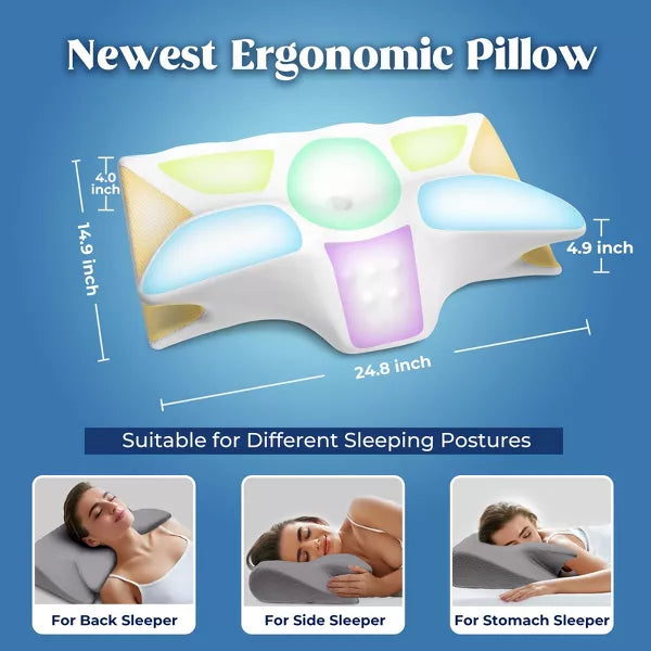 Hyleory Memory Foam Pillow with Arm Rest for Side Sleepers, Ergonomic Support for Neck and Shoulder Relief, Cooling Cover