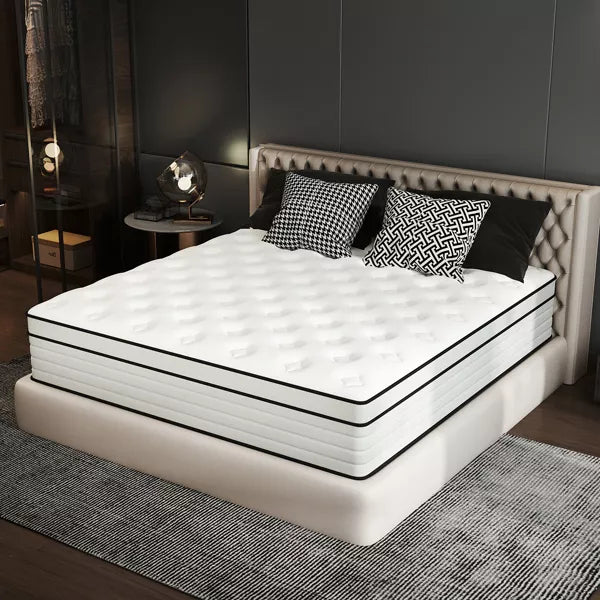 CHEVNI 12-14 Inch Mattress in a box Hybrid Spring Memory Foam Medium Firm
