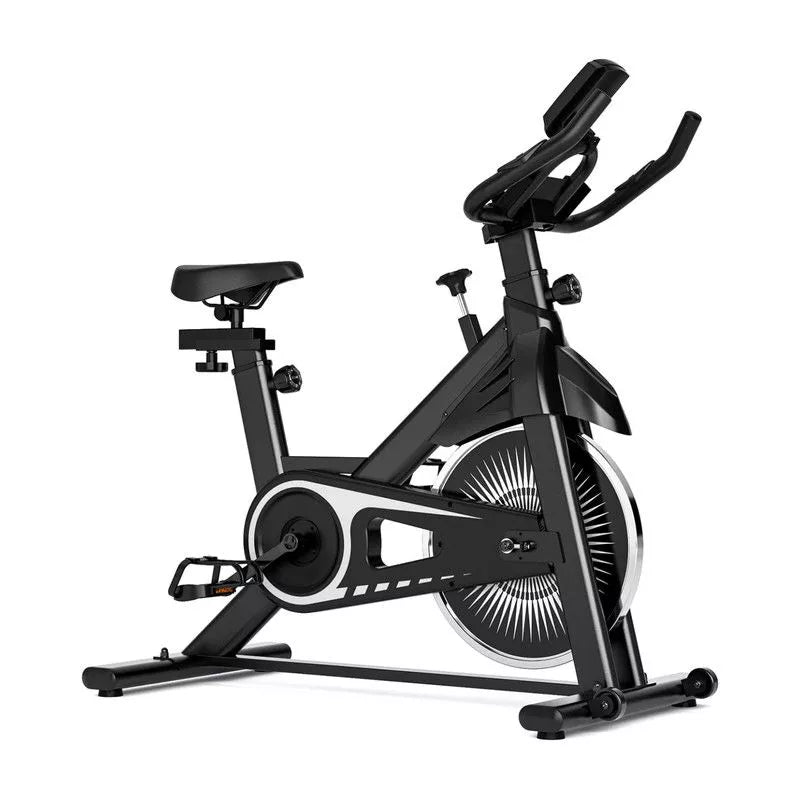 VisioGear Exercise Bike, Indoor Cycling Bike with Built-in Moving Wheels, Stationary Bikes for Home Cardio Gym Workouts, Black, 42"*41.6"*21.6"