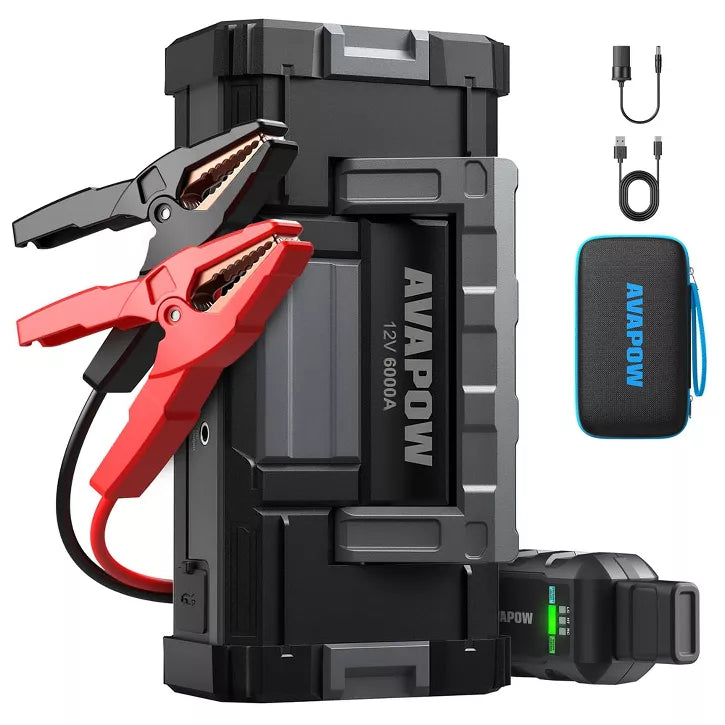 AVAPOW Car Jump Starter, 6000A Peak 27800mAh Battery Jump Starter Battery Booster Power Pack,USB Quick Charge 3.0