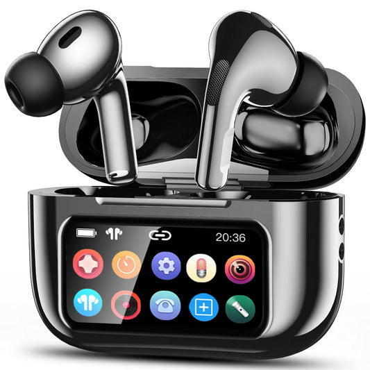 VEAT00L A9 ANC+ENC Earbuds with Smart Touch Screen,Bluetooth 5.4, HiFi Stereo Multiple EQ settings