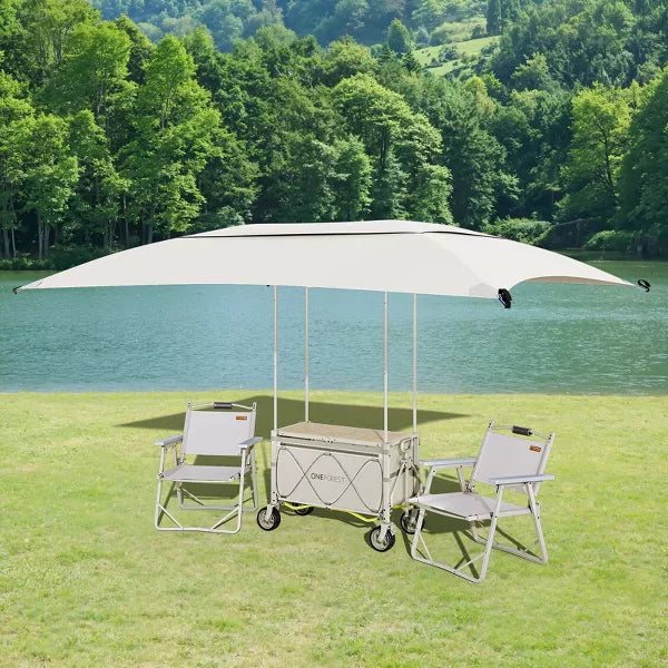 LIKEPAY Aluminnum Collapsble Foldable Utility Cart With Waterproof Canopy for Camping and Outdoor Activities