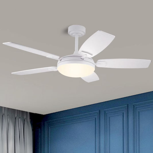Kviflon 52 Inch Modern Downrod Ceilng Fan Light, Reversible DC Motor,3CCT Dimmiable LED,for Living Room Patio Kitchen