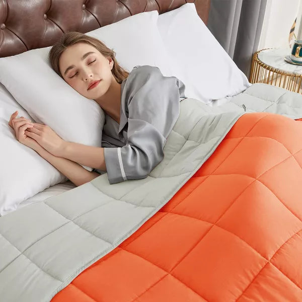 Inhand Weighted Blanket (48"x72") - Cooling Heavy Blanket with Glass Beads - All-Season Breathable Soft Comfort Microfiber Blanket