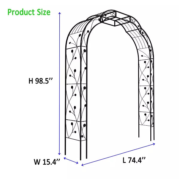 Wooakway Garden Arch Steel Arbor Wedding Garden Decoration Climbing Plants