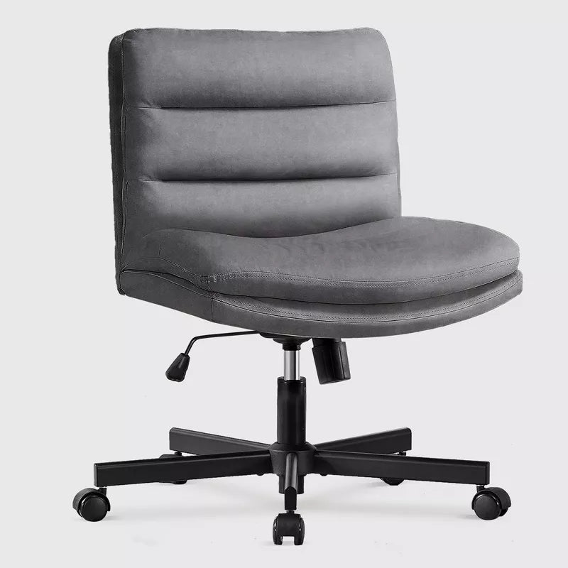 COMHOMA Armless Criss Cross Office Chair with Wheels, Adjustable Swivel Desk Chairs