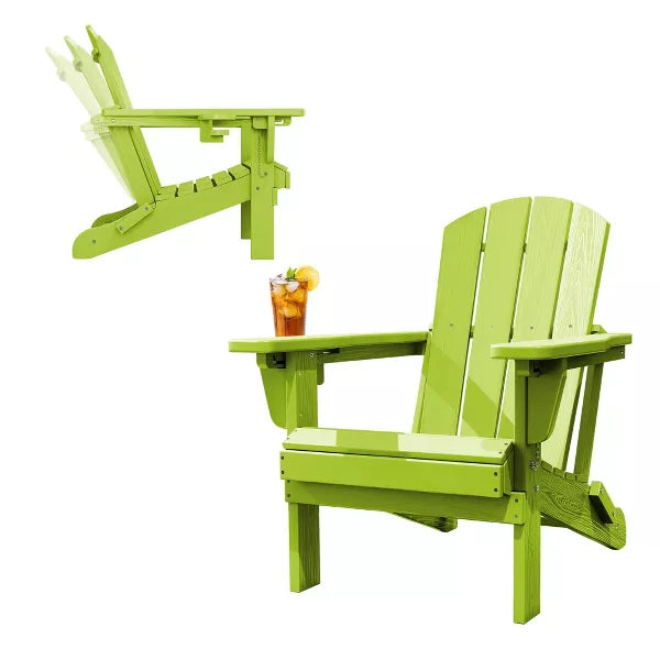 Hyleory Adjustable HDPE Adirondack Chair with Ergonomic Backrest