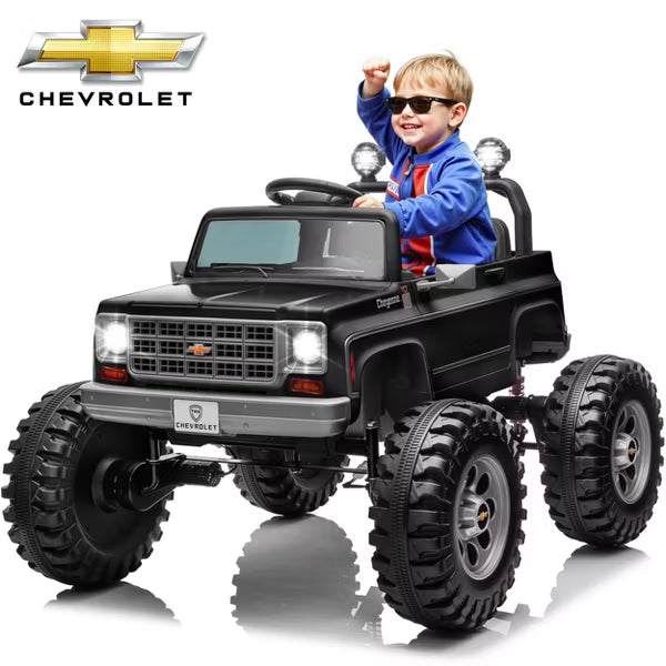 Joyracer Chevrolet 24V 4WD 2-Seater Ride On Truck for Kids, Electric Ride On Toys Cars with 7Ah Battery, Remote Control & MP3