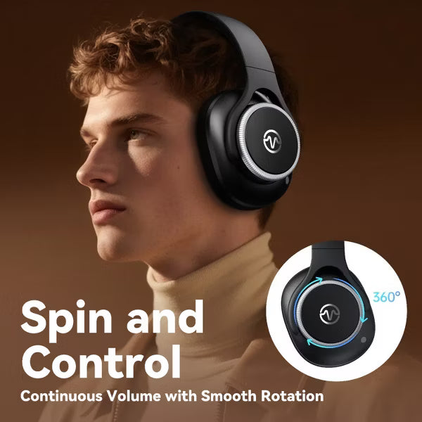 VEATOOL Hybrid Active Noise Cancelling Headphones,Wireless Over Ear Bluetooth Headphones, 60H Playtime,Foldable Design BT 6.0,Hi-Res Audio, Deep Bass