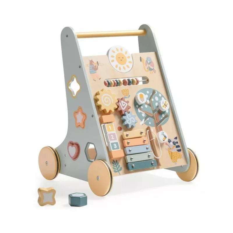 ROBOTIME Baby Walker, Baby Push Walker with Wheels, Toys for Babies Learning to Walk, Multicolored, 15"*13.4"*18.5"
