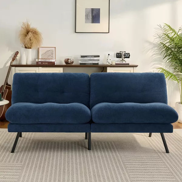 Vipbear 71" Convertible Futon Sofa Bed, Futon Couch with Adjustable Backrest, Folding Small Recliner Sleeper Sofa Bed for Living Room