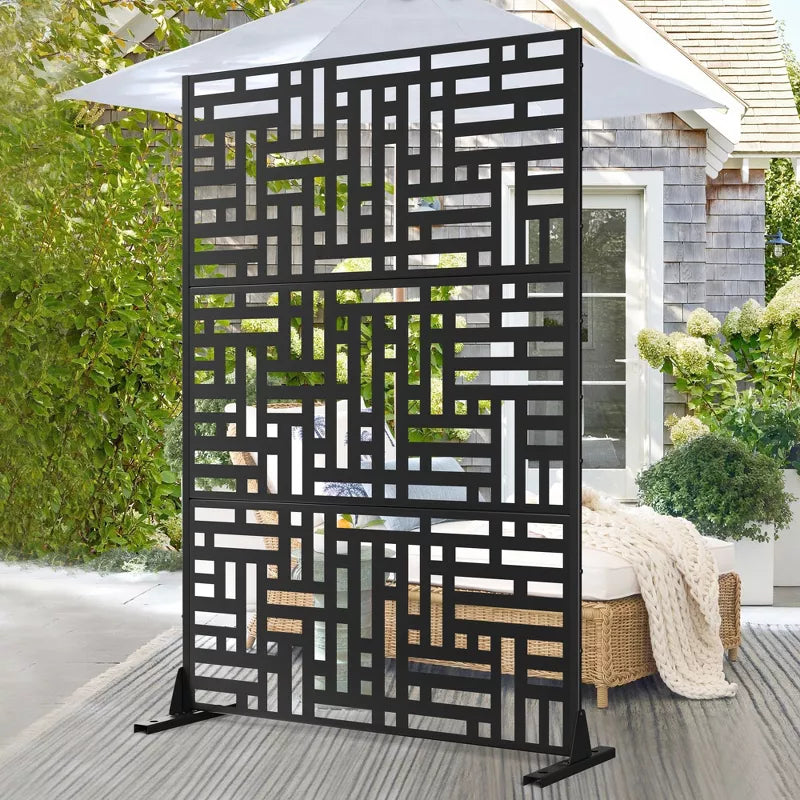 PexFix Outdoor Metal Privacy Screen Garden Fence in Streets Pattern