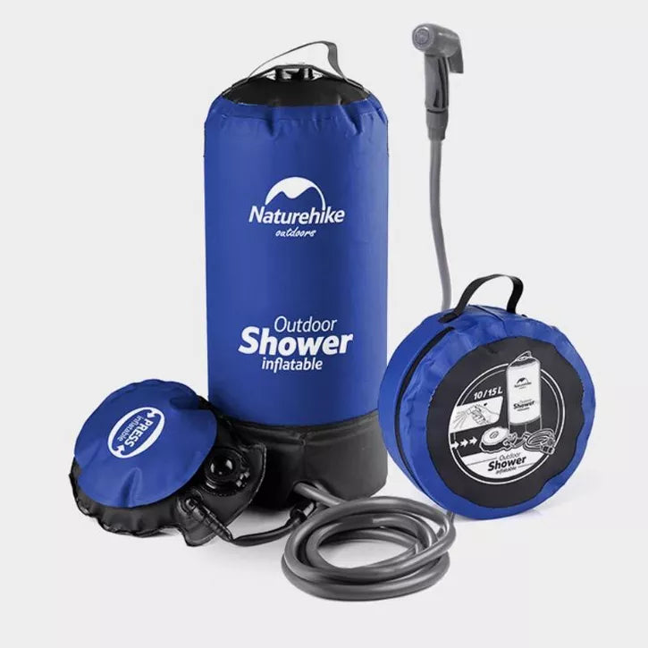 Naturehike Portable Camping Shower,11L Shower Bag with Foot Pump and Handy Nozzle, Kit,for Beach Hiking Trip,Camping,Garden Shower, Outdoor Shower