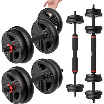 All-in-One Adjustable Dumbbell Set, 20 lb with Barbell & Kettlebell Connector for Home Gym
