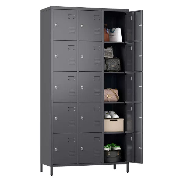 SUXXAN 15 Doors Metal Lockers for Employees School Office Gym Home lockers Storage, Assembly Required