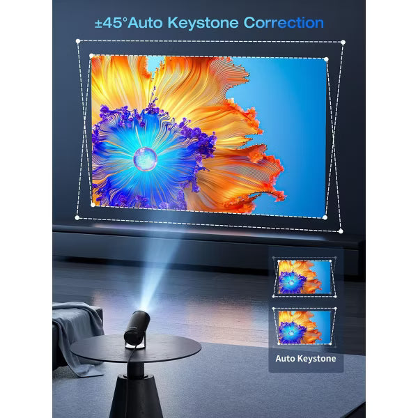 ARTSEA Projector 4K 1080P Support, Mini Projector Smart for Movie Projection Compatible with Phone