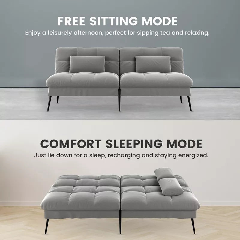 COMHOMA Convertible Futon Sofa Bed Soft Upholstered Futon Couch Fabric Sleeper Sofa