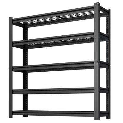 Munora - 72"H 5-Tier Heavy Duty Garage Shelving - Adjustable Storage for Warehouse/Basement - 16"D x 35"W - Black