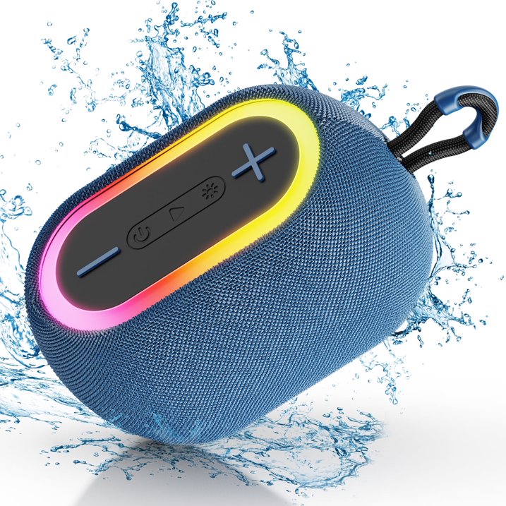 JYX Portable Bluetooth Speaker, IPX7 Waterproof Speaker with DJ Lights, Deep Bass Outdoor Speaker, 6-8H Playtime, Dual Pairing, TF card, USB, Stereo Sound Small Wireless Speaker for Travel, Hiking