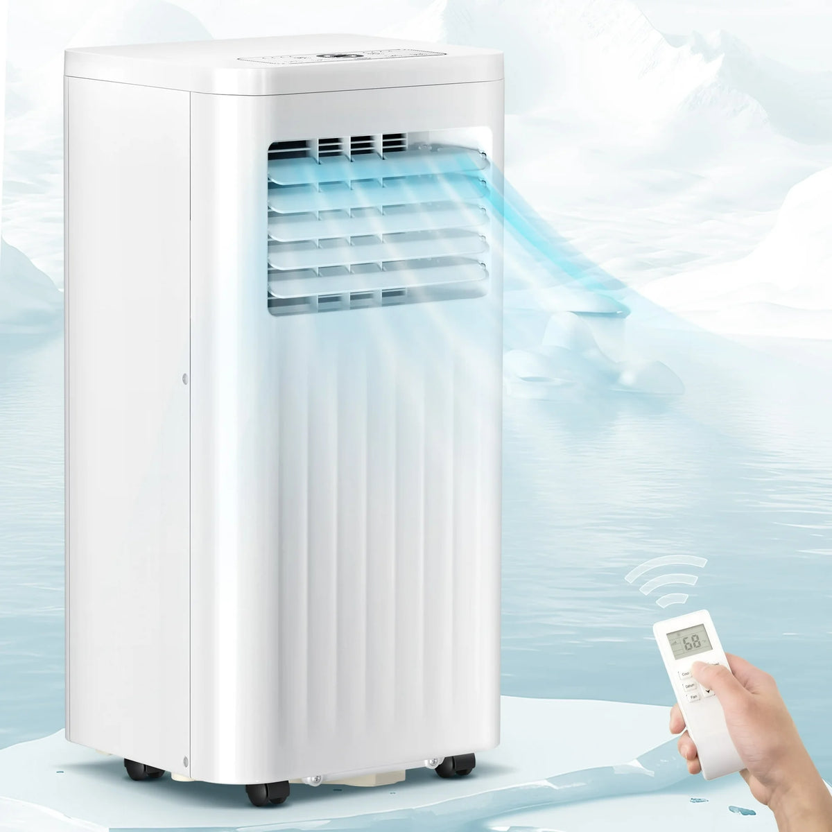 KISSAIR 5,000BTU (8,000BTU ASHRAE) Portable Air Conditioner, Dehumidifier, Fan, 3 in 1 AC with 24-Hour Timer