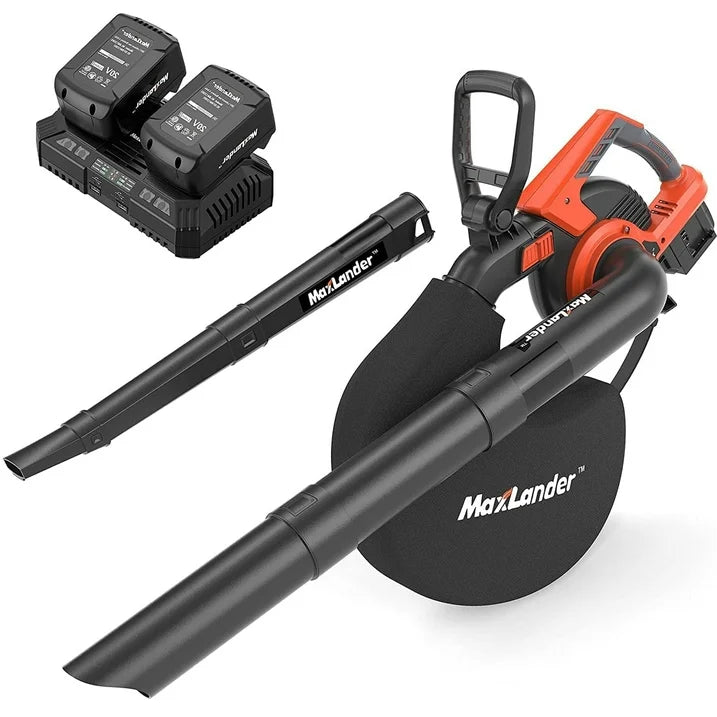 MAXLANDER 40V Cordless Leaf Vacuum, Electric Leaf Blower, Mulcher with 2x4.0Ah Lithium Ion Battery