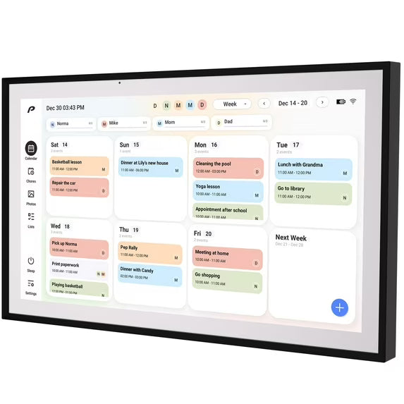 Pronext Calendar, 15.6 inch Digital Calendar & Chore Chart, Rechargeable Full HD Touchscreen Display, Portable Smart Family Organizer, Event Planner, Perfect for Family Schedules