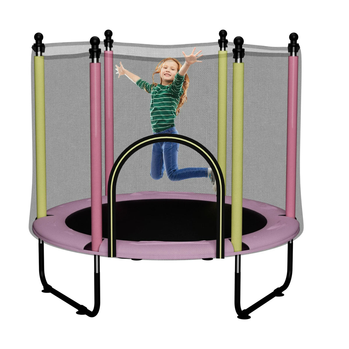 SENCHO GINSYTALIOR Trampoline 55IN Toddler Trampoline for Kids Children Trampoline with enclosure Easy to assemble Outdoor Indoor Trampoline