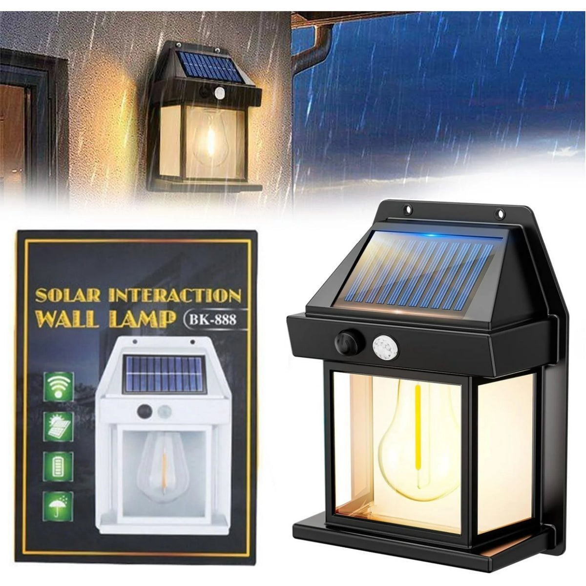 Solar Lights Outdoor, Dusk to Dawn Solar Wall Sconce Motion Sensor, 3 Lighting Modes Waterproof Solar Security Wall Lantern Light Fixtures for Garden Yard Patio Fence Outside, Black