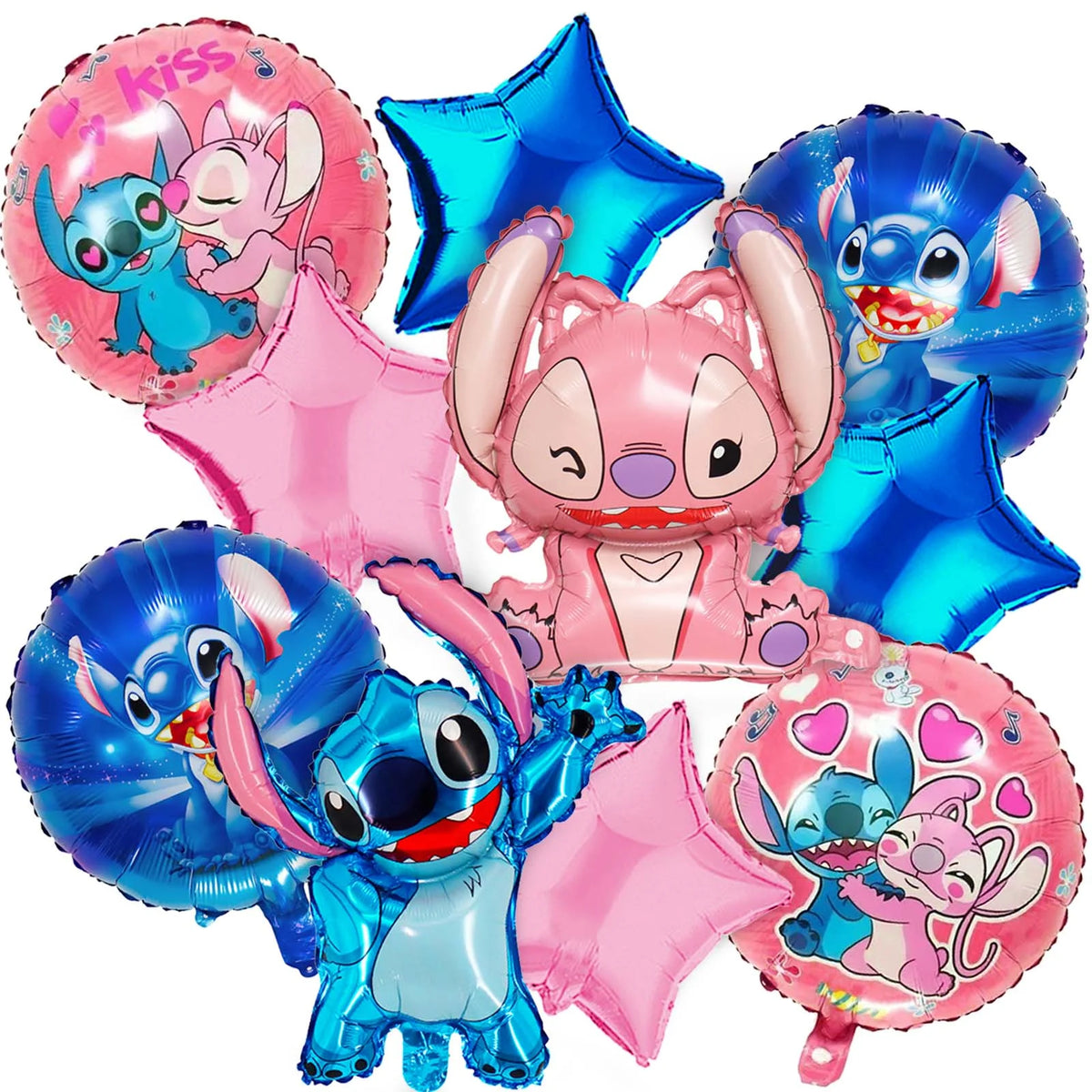 Stitch Birthday Party Supplies, 10Pcs Foil Balloons for Party Decorations