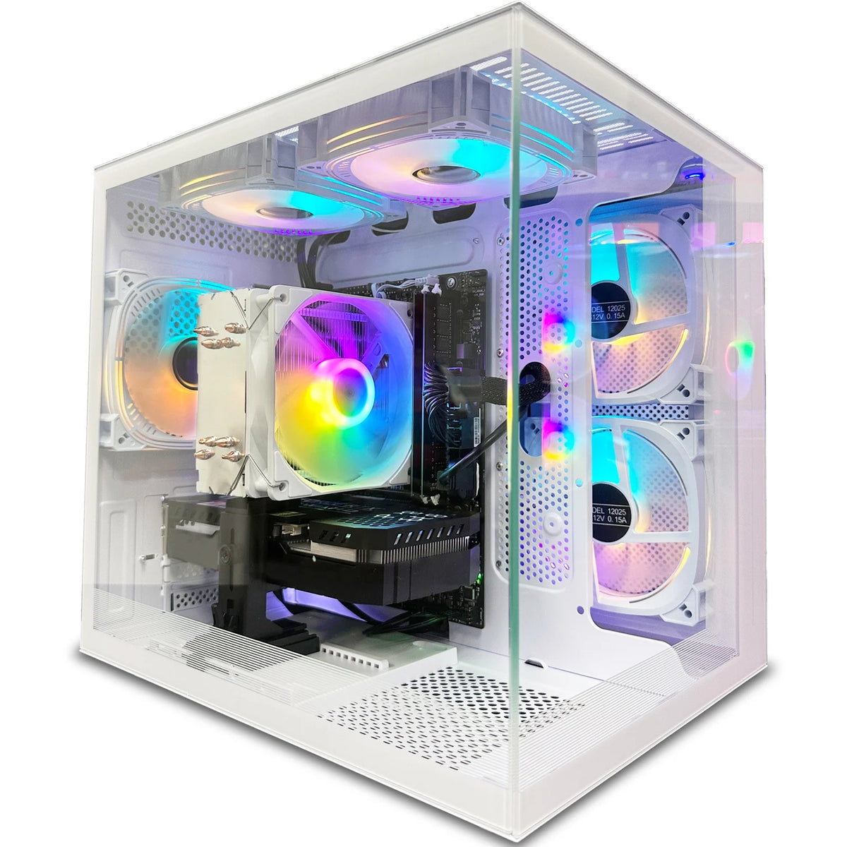 Suevery Intel Core i5-12400F Gaming PC with H610 Motherboard, NVIDIA RTX 4060, 16GB DDR4 3200MHz, 1TB NVMe SSD, WiFi 6, 650W PSU, and RGB Lighting