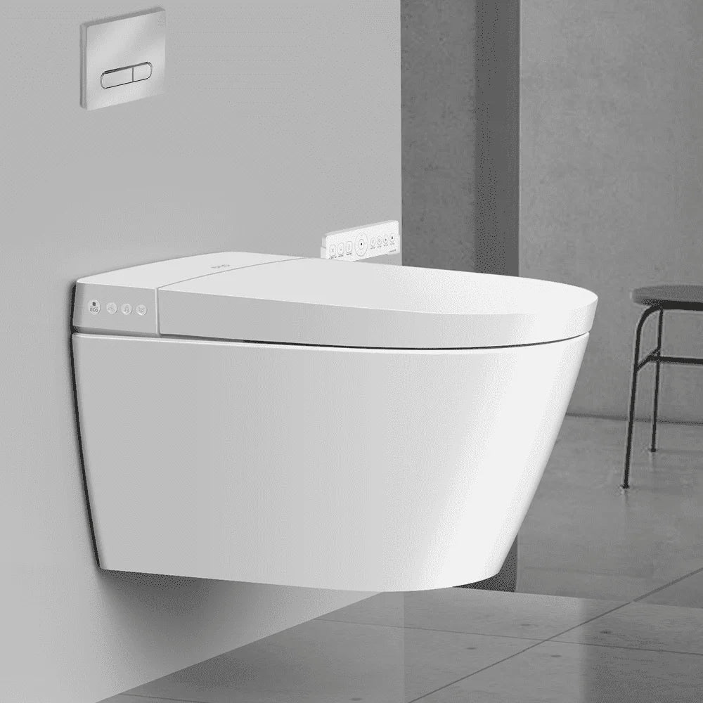 Wall Hung Smart Toilet with Bidet Built in, Heated Seat, Elongated Smart Bidet Toilet Wall Mounted
