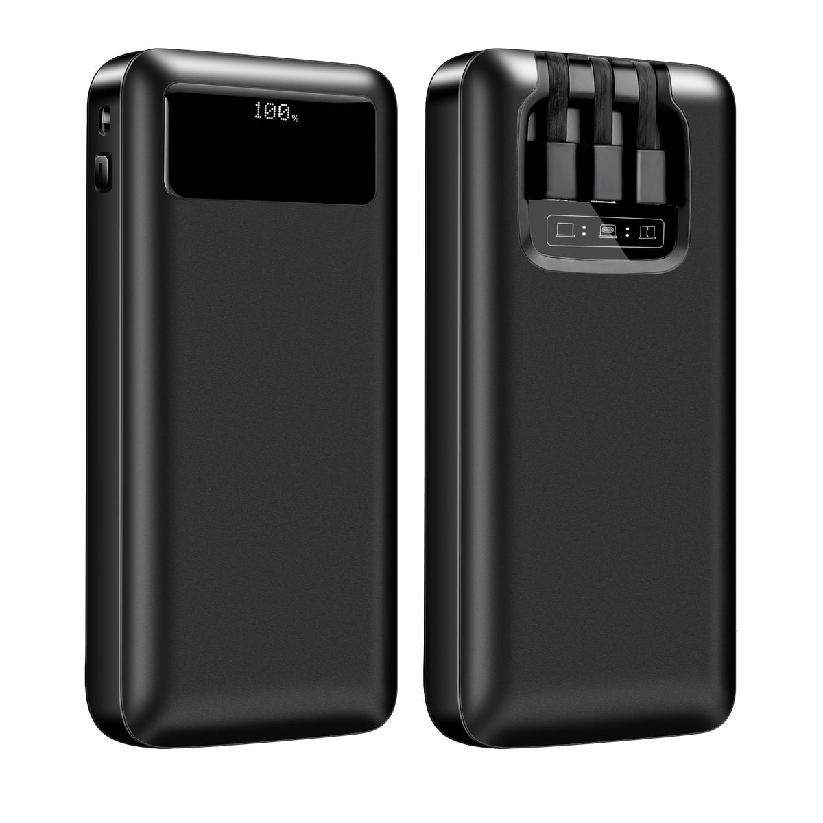 Yelomin 20000mAh Portable Charger Power Bank with Built in Cables Fast Charging Battery Pack for iPhone,iPad,Galaxy,Android,Pixel,Tablet and More-Travel Essentials(Black)