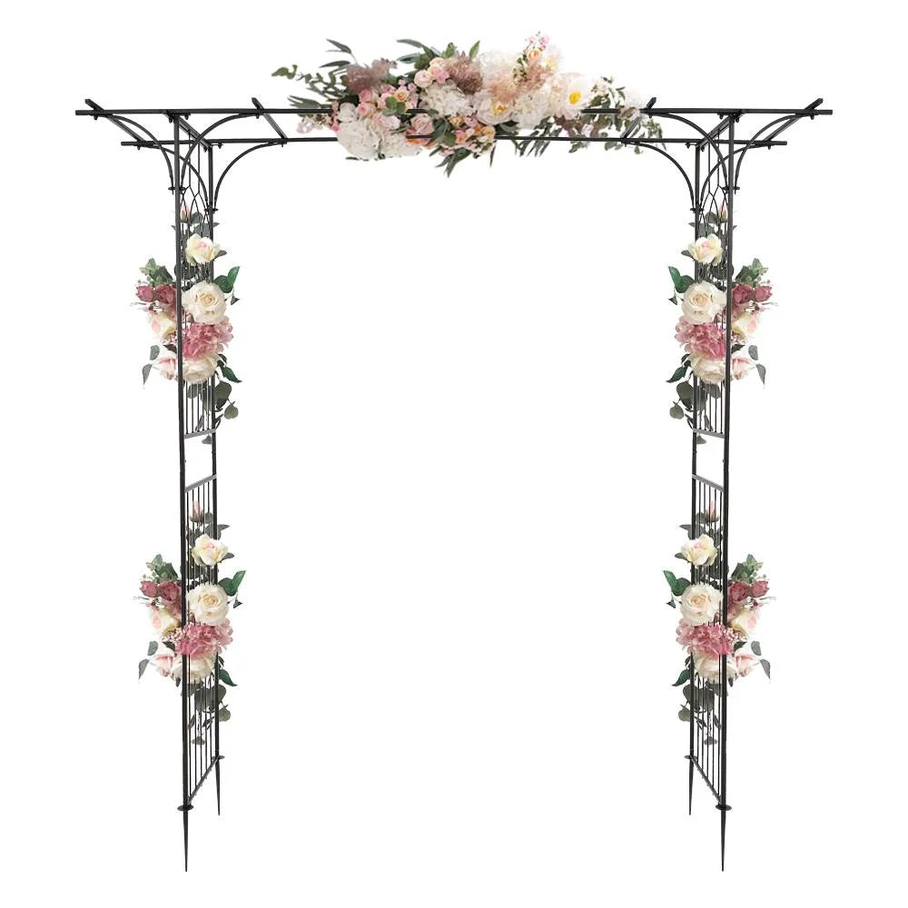 SalonMore Metal Garden Arch 6.8 Ft Garden Arbor for Climbing Plant Outdoor Wedding