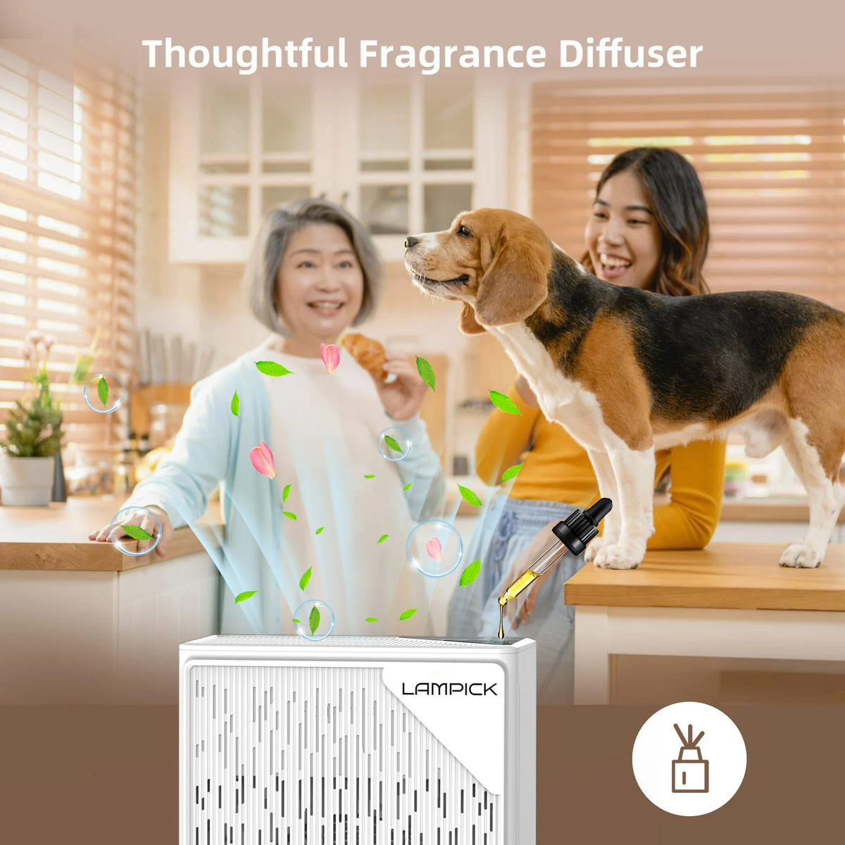 H13 True HEPA Air Purifier for Home Pets with Night Light, Sleep Mode, Fragrance Sponge,Air Purifiers for Large Room Up to 1736 sqft