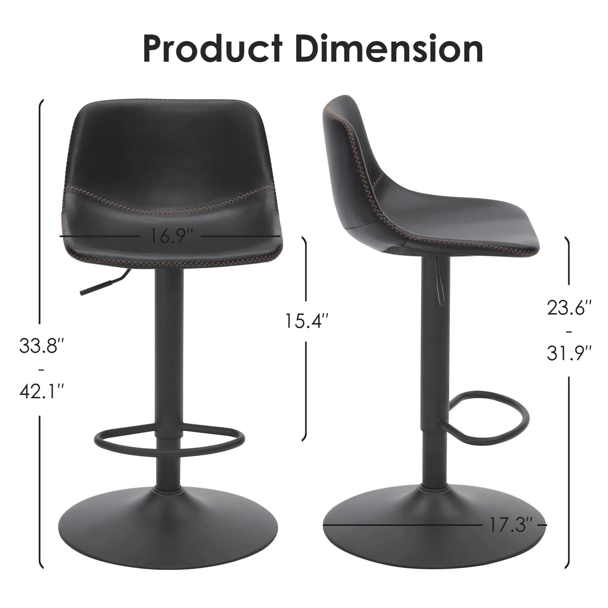 Adjustable Swivel Bar Stools Set of 2 for living room
