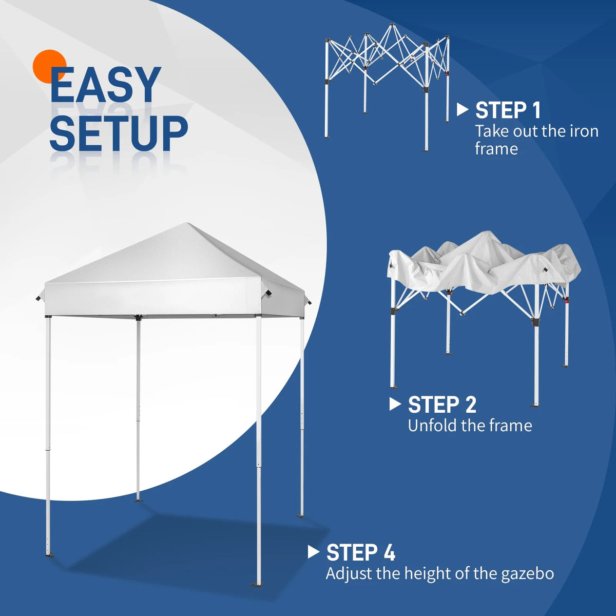Ktaxon Pop Up 5ft x 5ft Canopy Patio Tent Folding Gazebo Backyard Canopy White