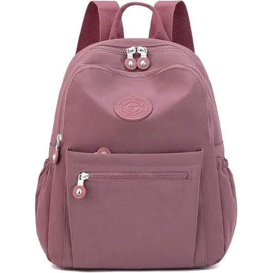 Mini Nylon Women Backpack Purse Lightweight Waterproof Travel Multi-Pockets Carmine
